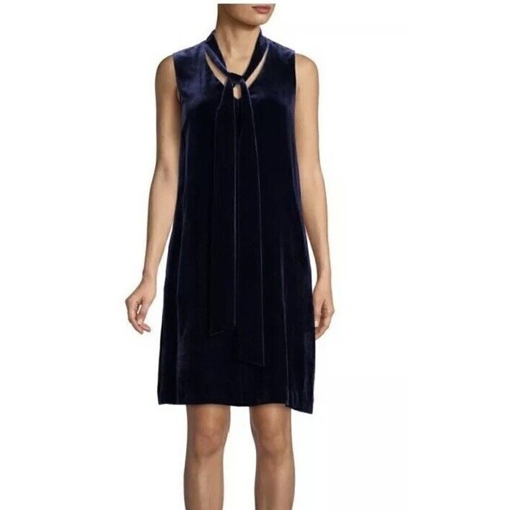 Lafayette 148 New York Black Ronan Shift Velvet Holiday Dress L Nwt